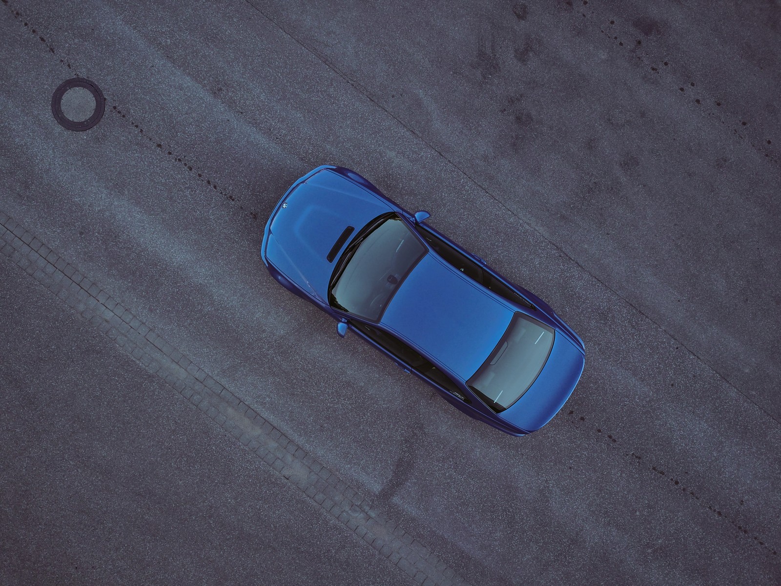 Arafed view of a blue car parked on a parking lot (bmw m3, car, bmw, bmw e46 m3, bmw 3 series e46)