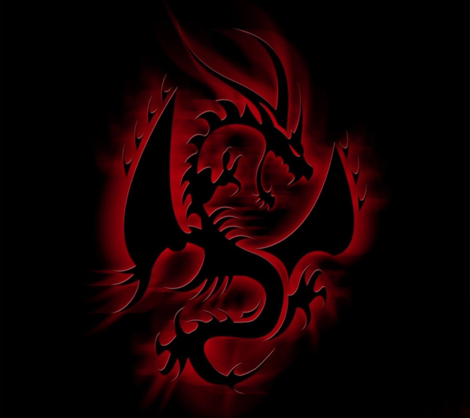 Un gros plan d'un dragon rouge sur fond noir (dragon rouge, papier peint)