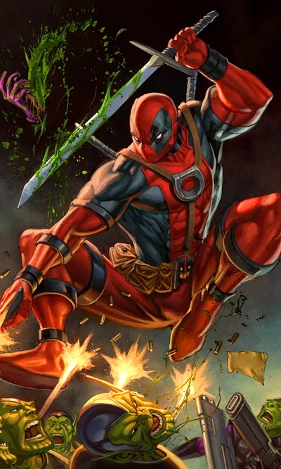 Deadpool in Action: Battling Fictional Foes with Style