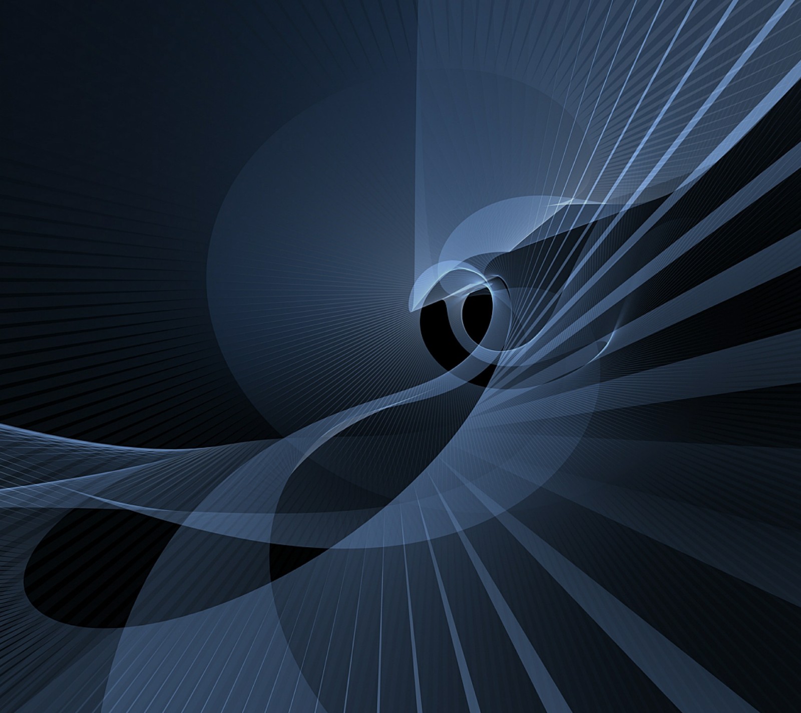 Abstract blue background with a black and white swirl (abstract, blue)