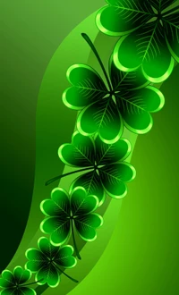 Vibrant Green Clovers on a Smooth Background