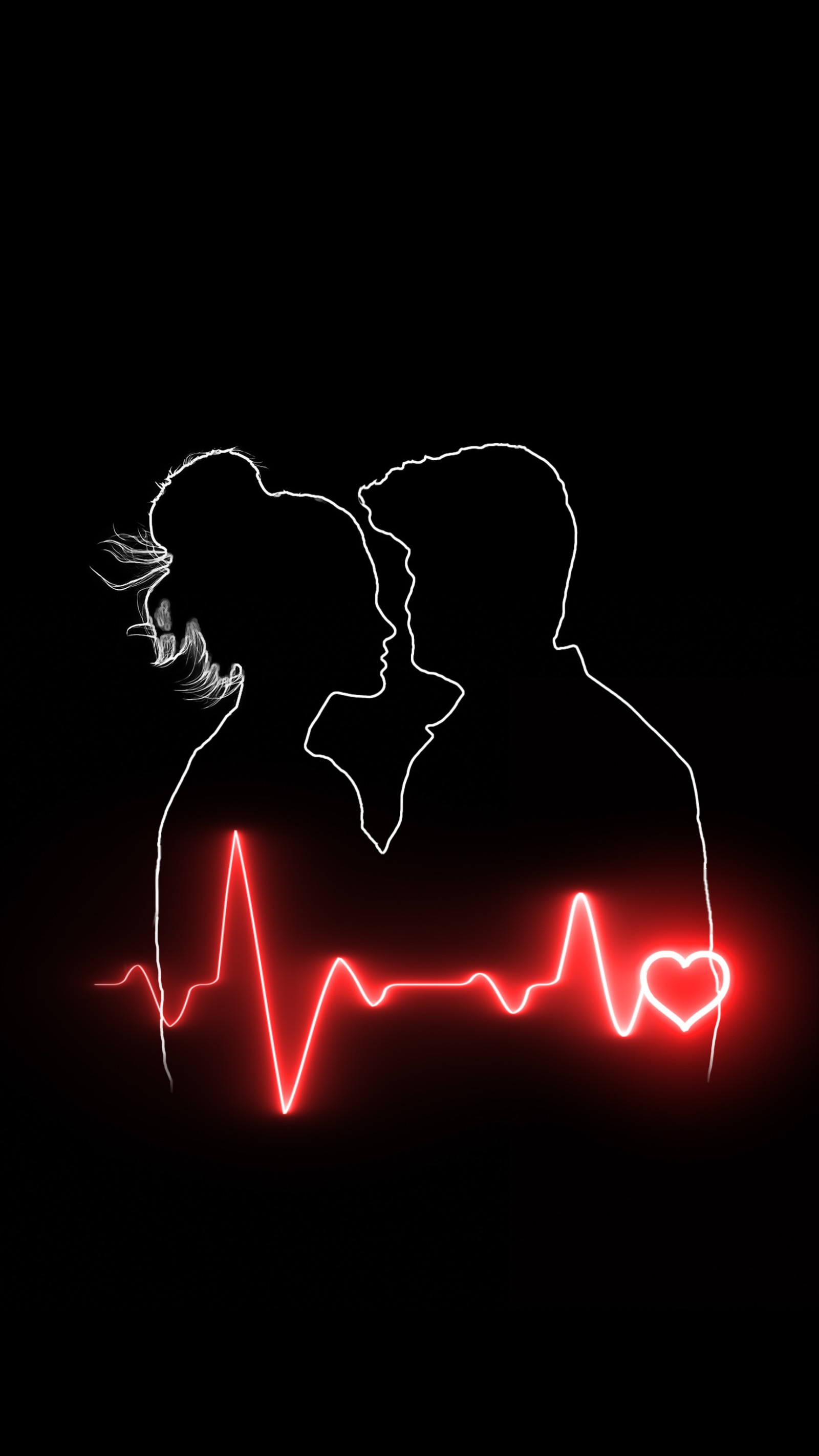 Arafed image of a man and a woman with a heartbeat (love, vb, boy, girl, heartbeat)