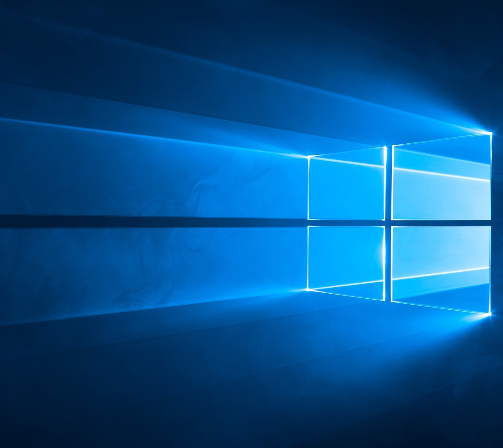 Tela de inicialização do windows 10 com luz azul saindo da janela (10, janela)