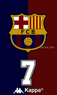 FC Barcelona Emblem with Number 7 Jersey Design