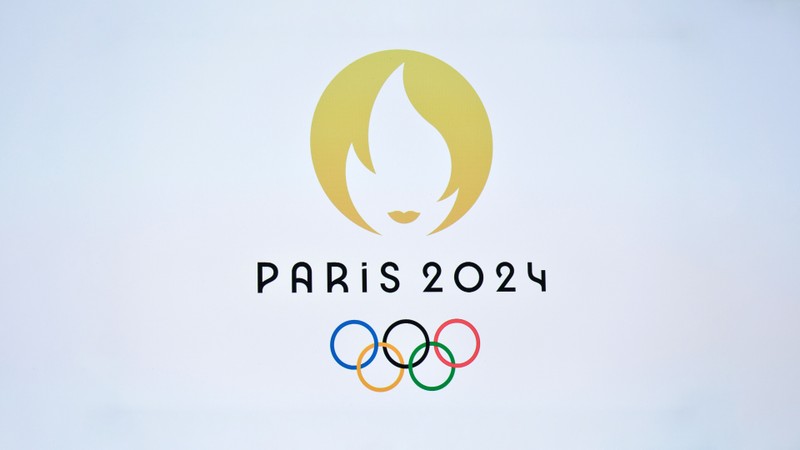 Близкий план логотипа олимпиады 2024 в париже (париж, paris, 2024, летние олимпийские игры, 8k)