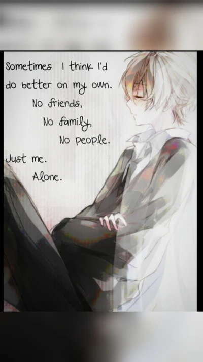 Lonely Reflections: A Sad Anime Boy's Solitude