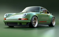 Classic Porsche 911 in Vibrant Green with Custom Wheels