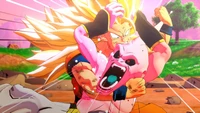 Super Saiyan Goku Battles Kid Buu in Dragon Ball Z: Kakarot