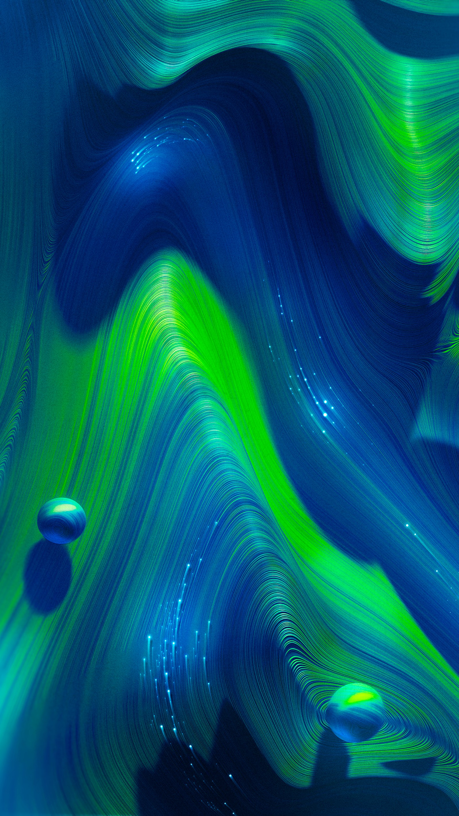 A close up of a painting of a green and blue wave (blue green, blue, colorfulness, green, pattern)