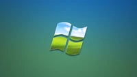 Windows XP Logo with Scenic Background