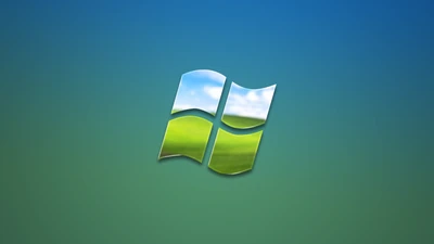 Логотип Windows XP с живописным фоном