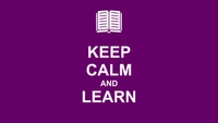 keep calm, learn, purple background, 5k, 8k wallpaper