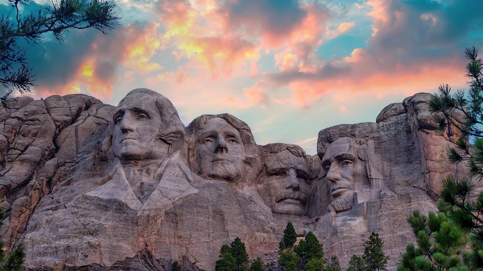 Montagnes rush, dakota du sud, dakota du sud, dakota du sud, dakota du sud, dakota du sud. (mont rushmore, mount rushmore, coucher de soleil, paysage)