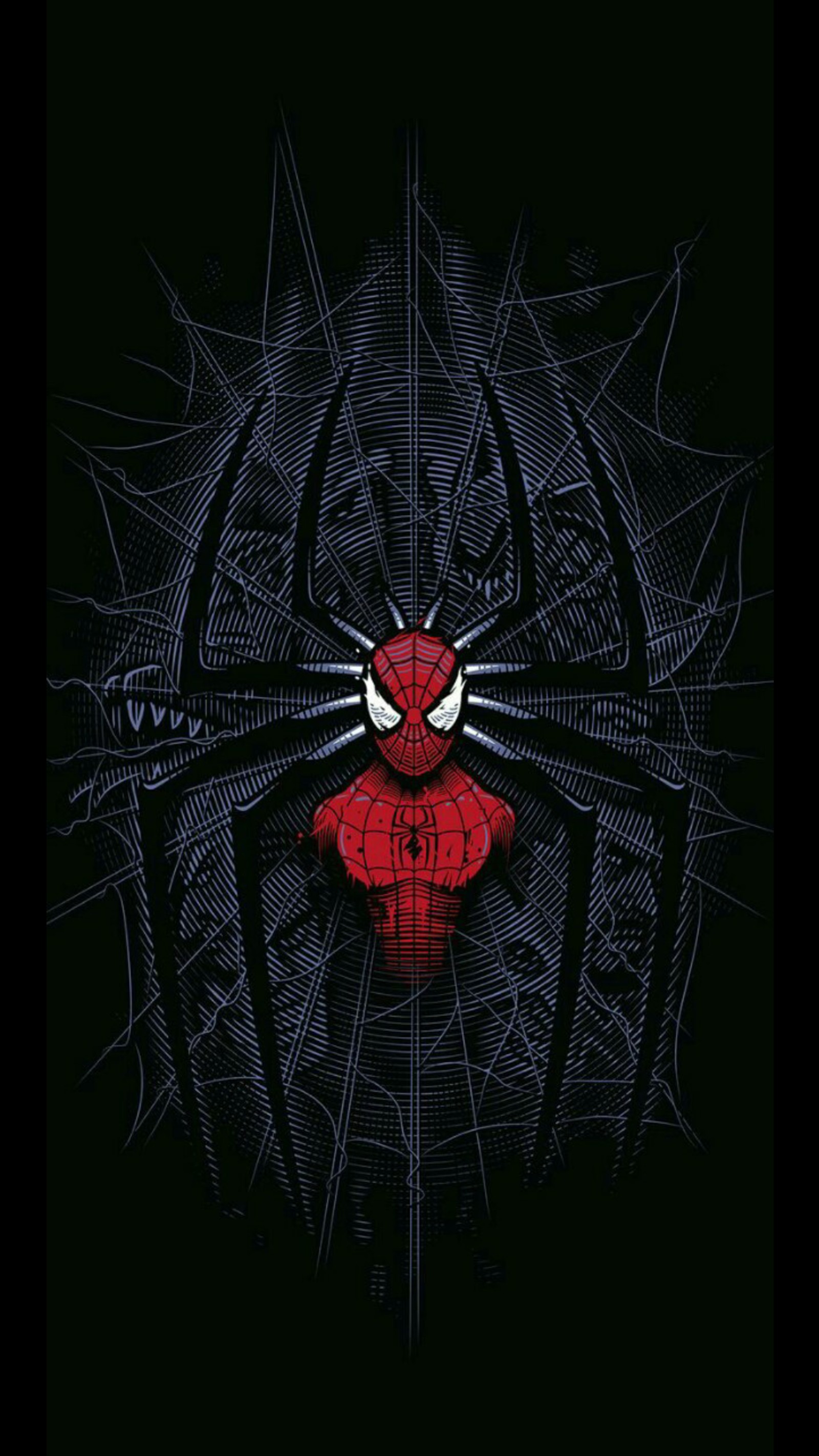 Spider - man - face - in - the - spider - web - art - design - poster (spider man, human body, sleeve, art, insect)