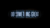 do something great, brillo neón, citas inspiradoras, fondo negro, oscuro negro