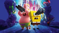 SpongeBob and Patrick Explore the Vibrant Underwater City in "The SpongeBob Movie: Sponge on the Run