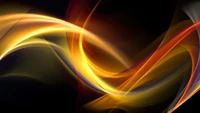 Fiery Orange and Yellow Fractal Waves