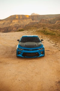 chevrolet camaro, car, sports car, hood, landscape