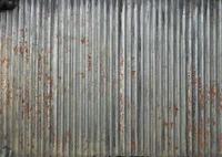 Rustic Corrugated Metal Wall with Textured Surface and Weathered Patina