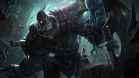 Dr. Mundo como o Executor: Arte Splash Refeita de League of Legends