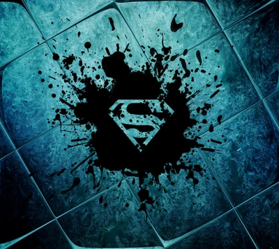 Logo stylisé de Superman avec effet de éclaboussure d'encre