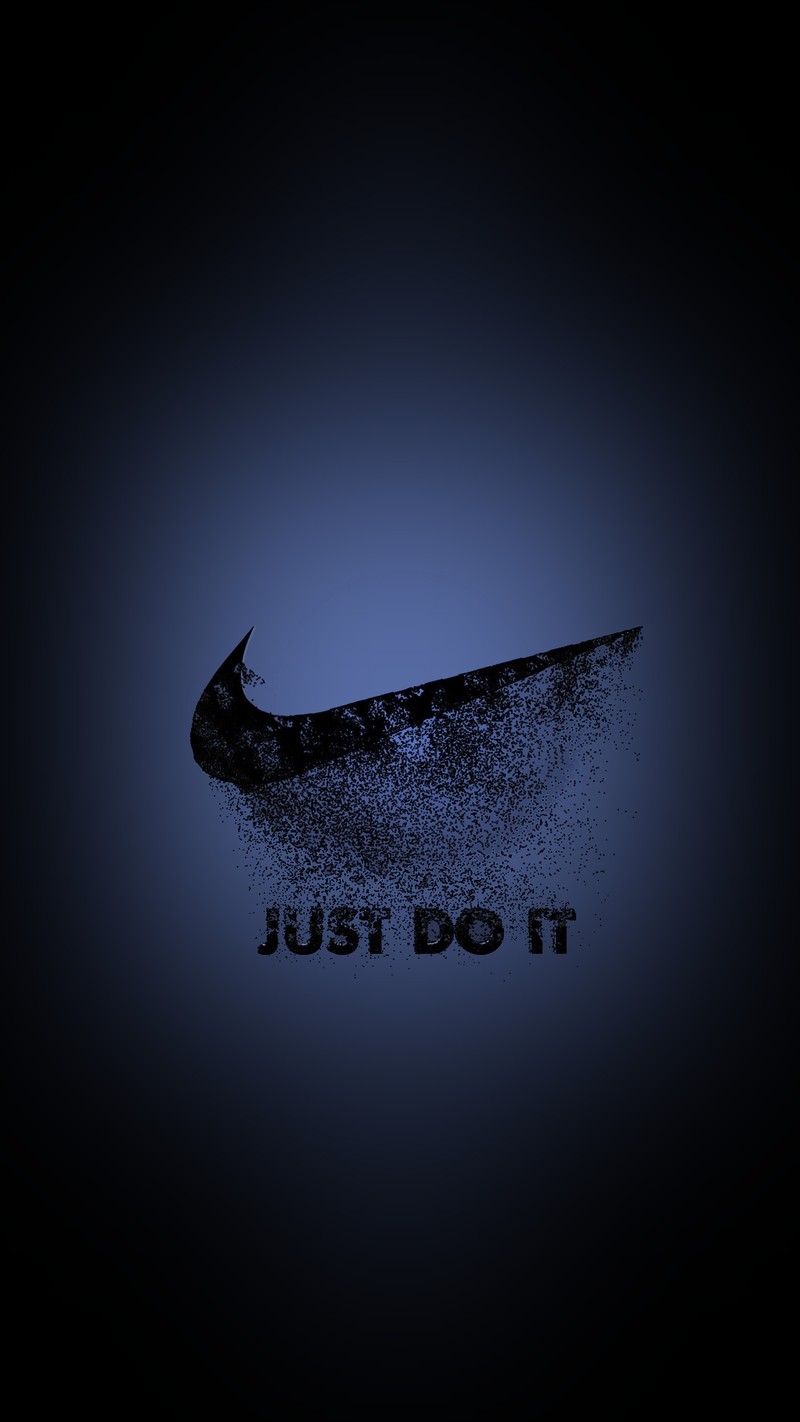 Арафед изображение черно-синего логотипа nike с надписью just do it (бренд, логотипы, марка, nike)