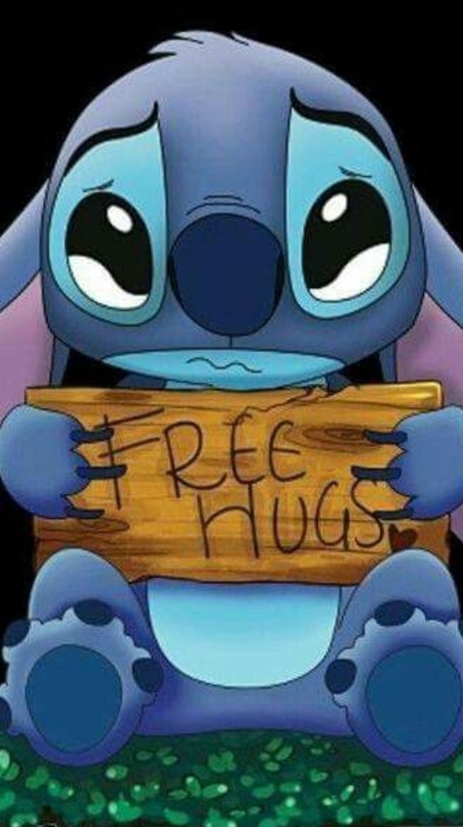 Скачать обои free hugs, лило, lilo, грустный, стежок