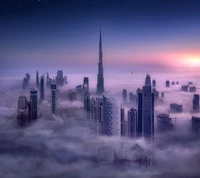 arquitectura, edificios, dubái, dubai, atardecer