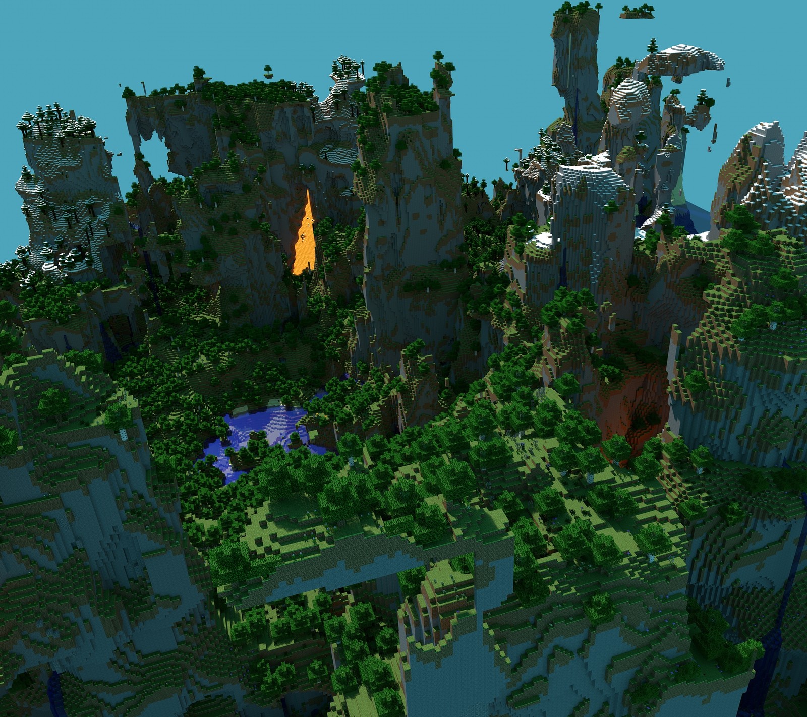 3d, landscape, minecraft, video game wallpaper