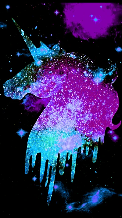 unicornio, estrellas, espacio, lindo, galaxia