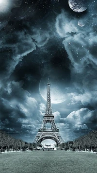 blue, eiffel tower wallpaper