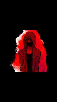 Mysterious Figure in a Red Background