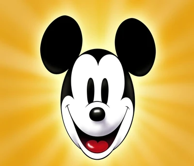 Icono de Mickey Mouse con fondo radiante