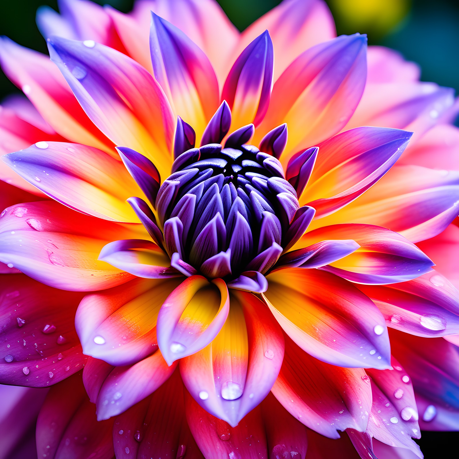 vibrant, dahlia flower, ai art, bloom, flowers wallpaper