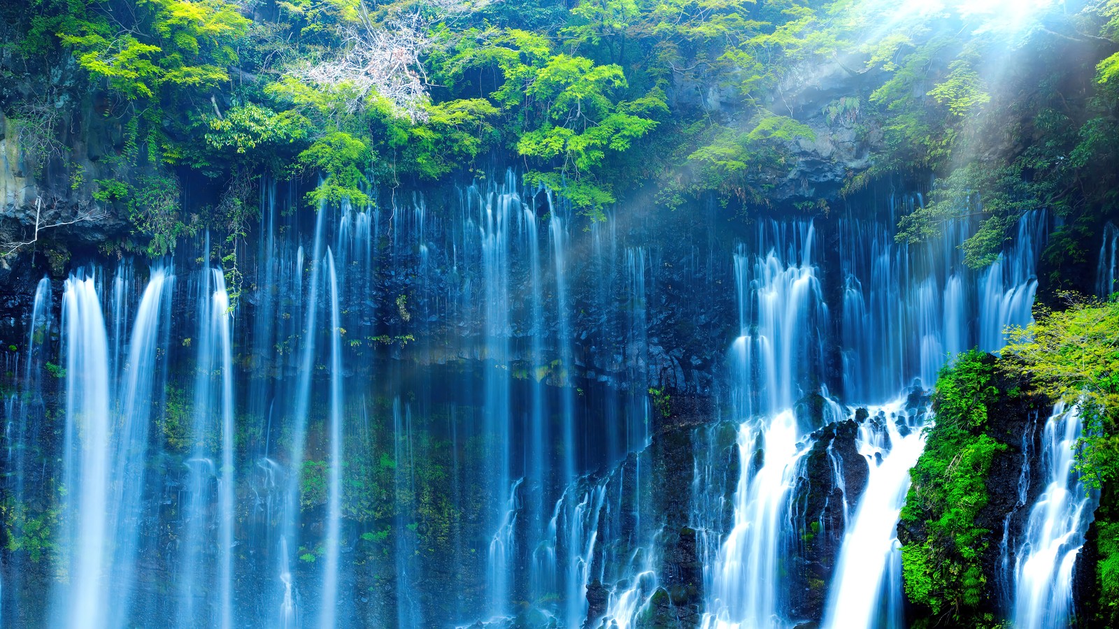 A large waterfall with a lot of water coming out of it (falls, nature, forest, scenery)