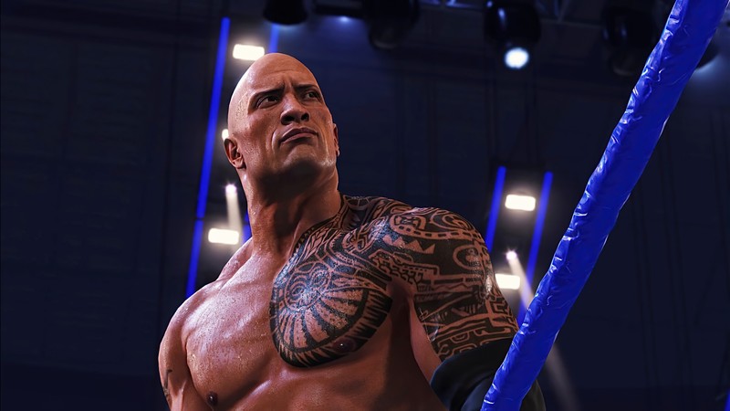 Крупный план мужчины с татуировками на груди (wwe 2k22, видеоигра, дwayne johnson, the rock)