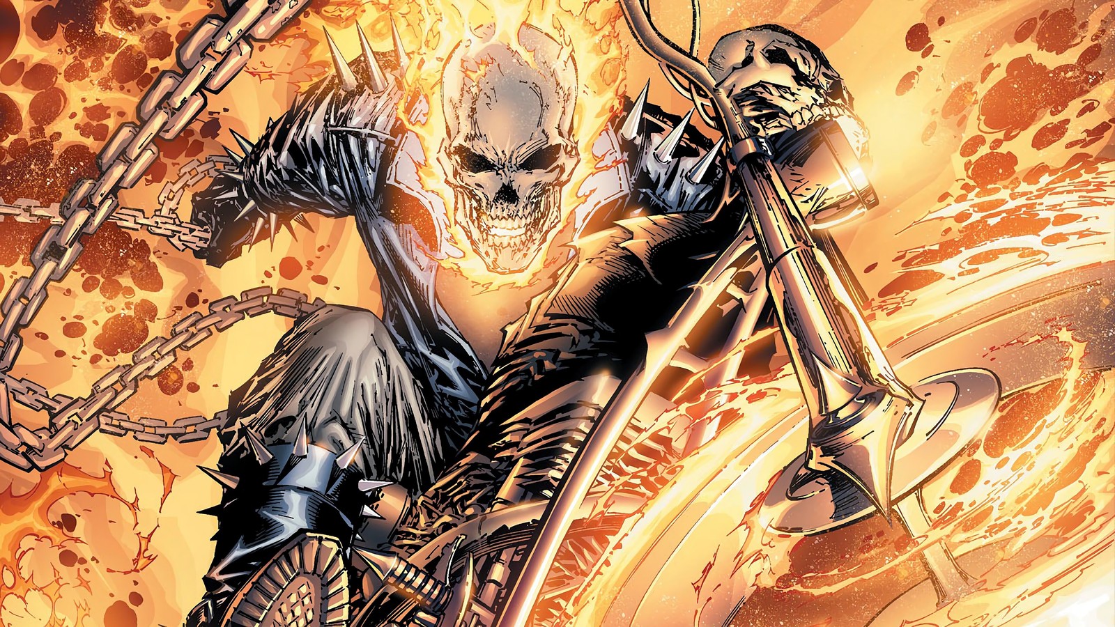 Descargar fondo de pantalla fantasma, rdier, johnny blaze, marvel comics, cómics