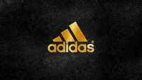 Logotipo dourado da Adidas em fundo escuro - papel de parede 4K