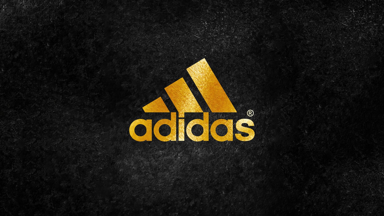 Adidas logo on black background (adidas, golden, logo, dark background, blackdark)