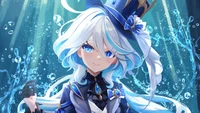 Furina from Genshin Impact: Enigmatic Elegance Underwater