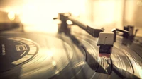 phonograph record, light, music, song, synth pop wallpaper