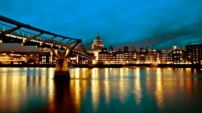 millenium bridge, tower bridge, bridge, cityscape, city