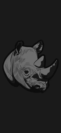 Black and White Rhinoceros Illustration