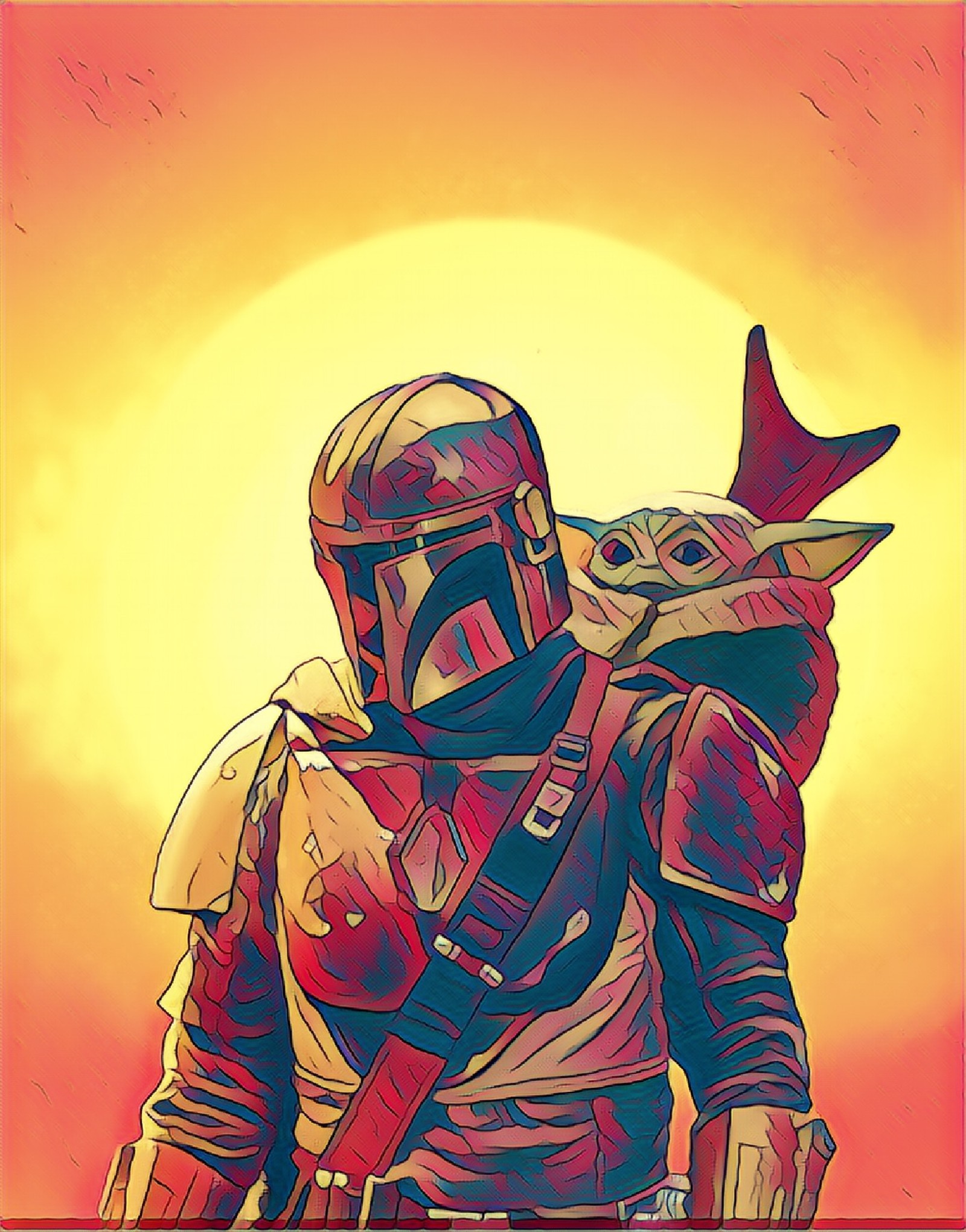 cartoon, grogu, the mandalorian, poster, yoda wallpaper