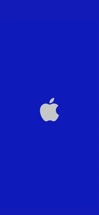 Apple Logo on Electric Blue Background