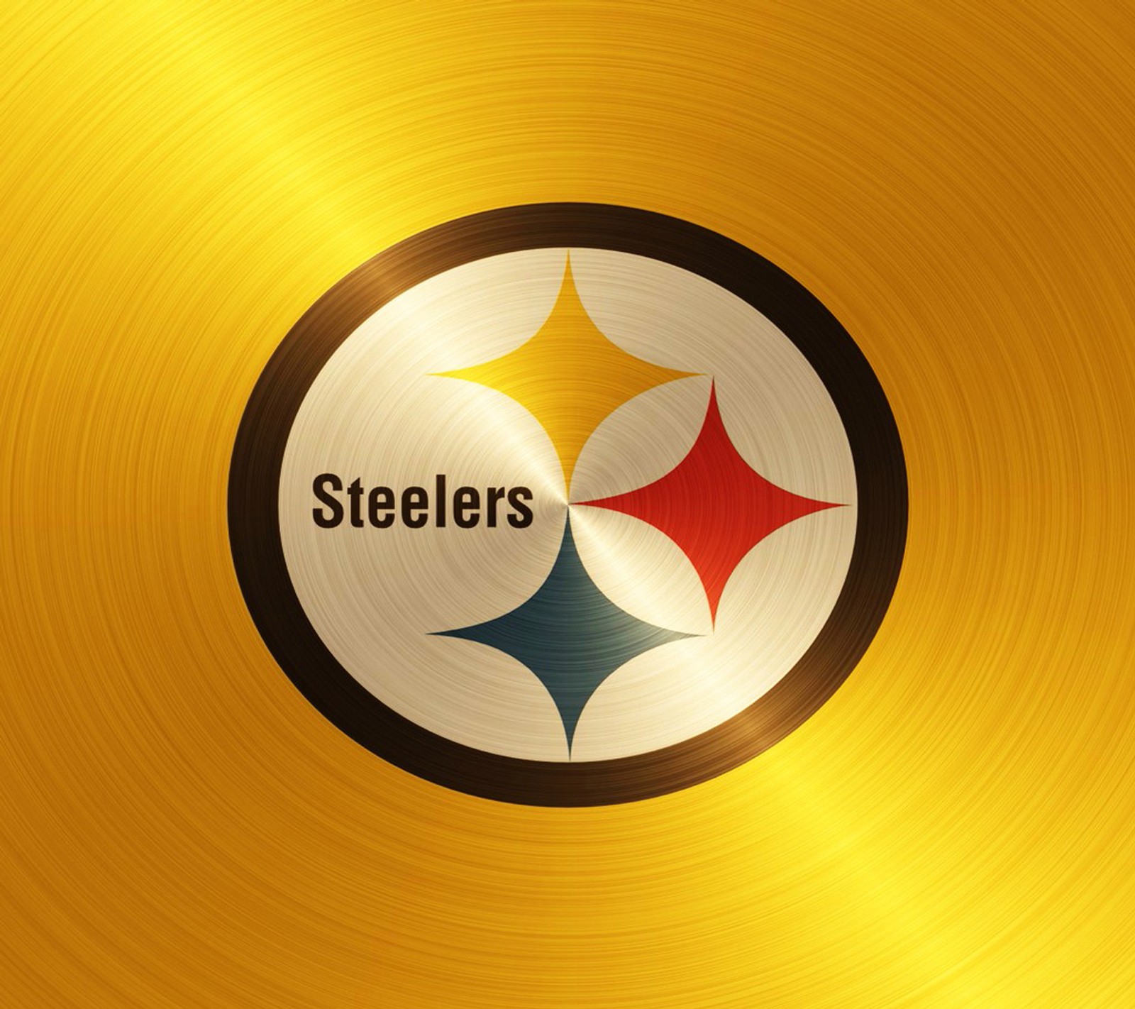 Un primer plano del logotipo de los pittsburgh steelers en un plato dorado (pittsburgh, steelers)