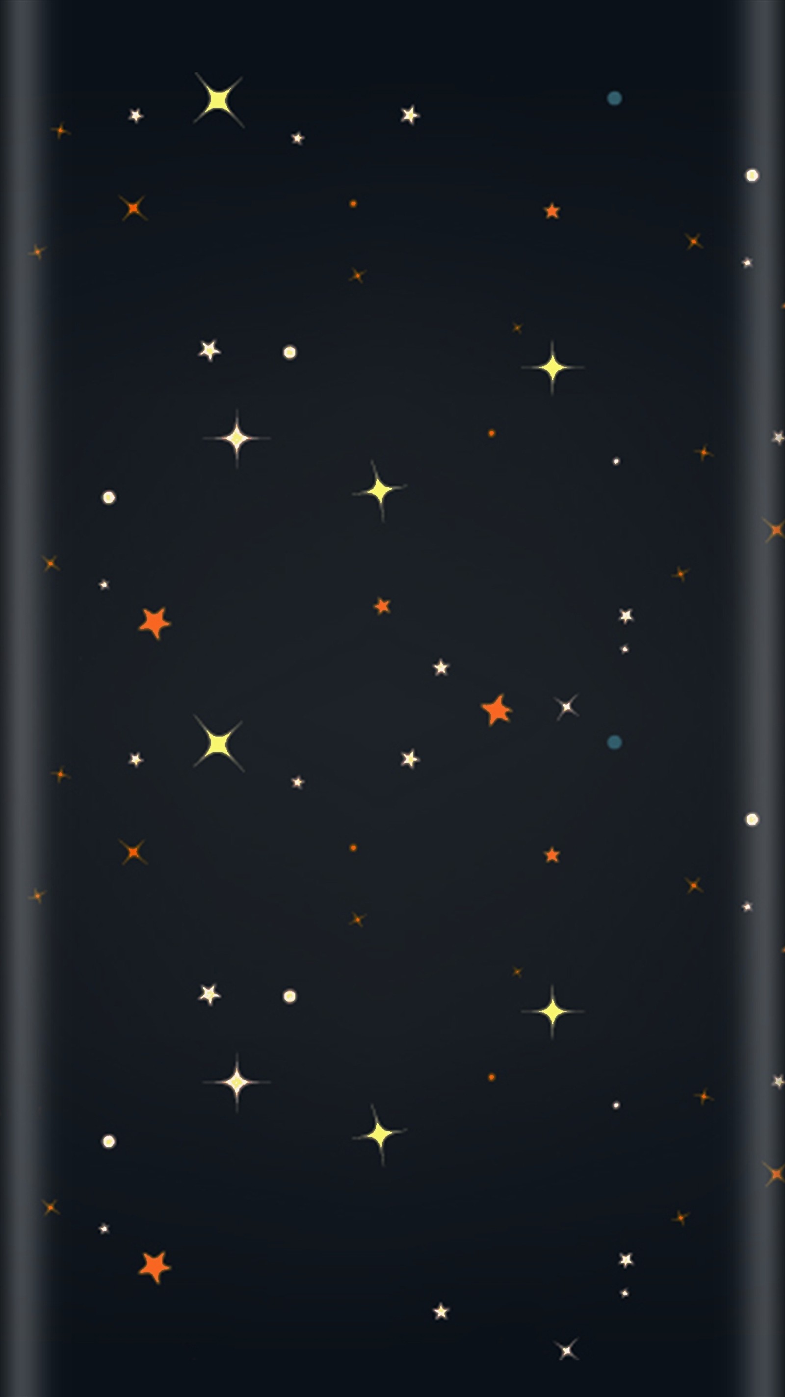 Um close-up de um celular com um padrão de estrelas (design de beleza, estilo de borda, brilho, noite, estrelas)