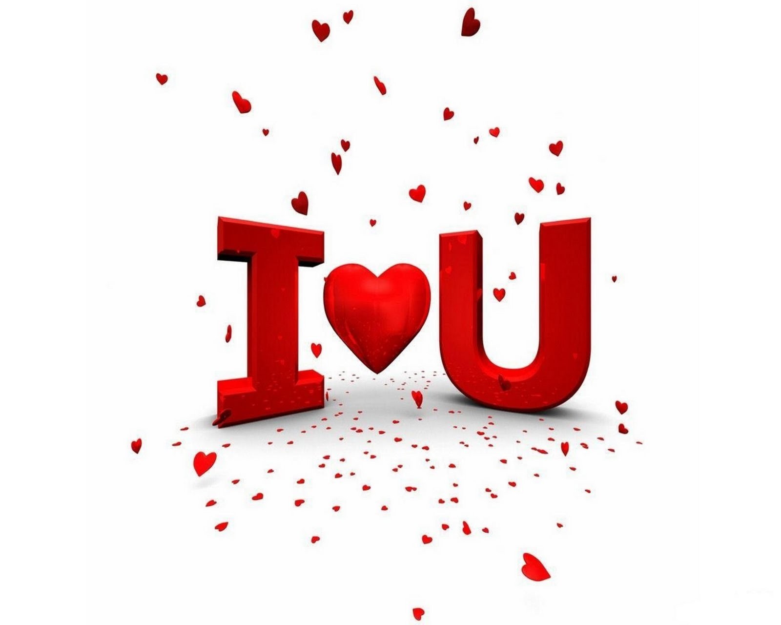 A close up of a red i love you sign surrounded by hearts (love, you)