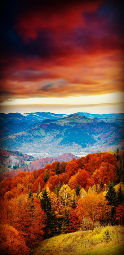 Vibrant Autumn Landscape in the Mountains