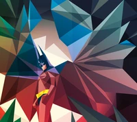 Polygonal Batman in Abstract Geometric Art